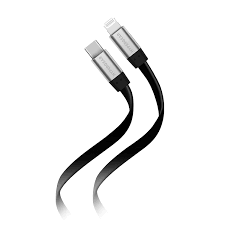 HYPERGEAR 60-Watt Charge and Sync Flexi USB-C® to Lightning® Flat Cable, 6 Feet (Black)