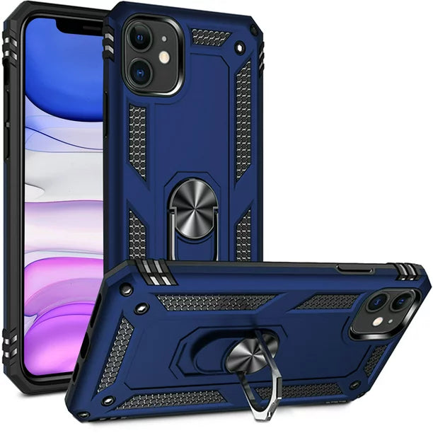 Military Armor Dual Heavy-Duty Shockproof Ring Holder Case for IPHONE 11 / 12