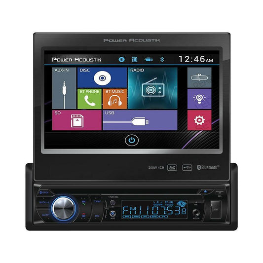 Power Acoustik 1-Din Flip Up Multimedia Bluetooth DVD Receiver