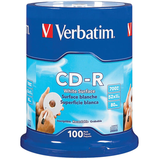 Verbatim 700MB 80-Minute 52x CD-Rs, 100-ct Spindle